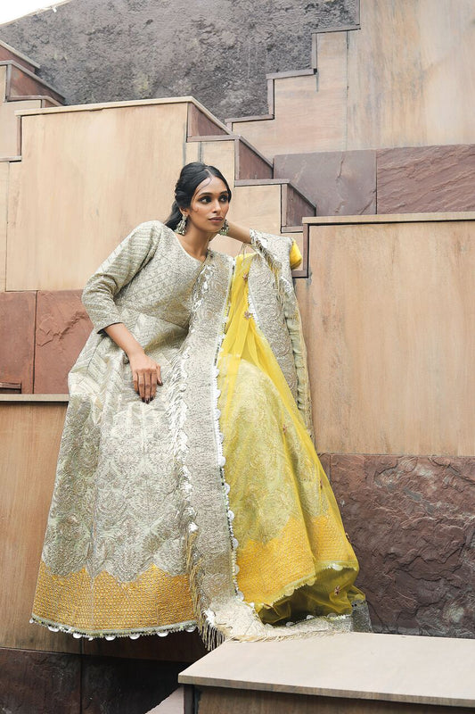 Mushk Lime Glow Lehenga – A Fusion of Elegance and Radiance