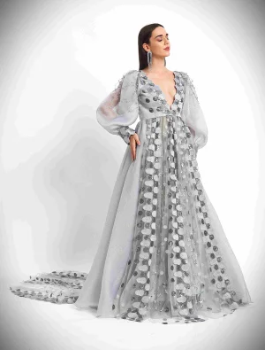Silver Eclipse Gown – A Daring Statement in Metallics