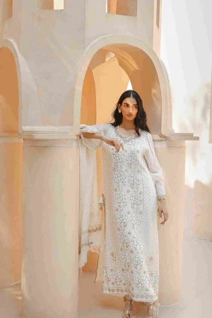 Musk Golden Serenity Lucknowi Kurti Set