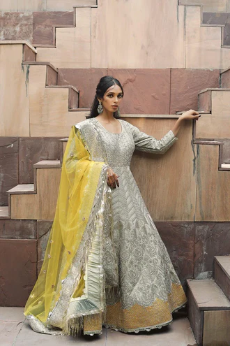 Mushk Lime Glow Lehenga – A Fusion of Elegance and Radiance